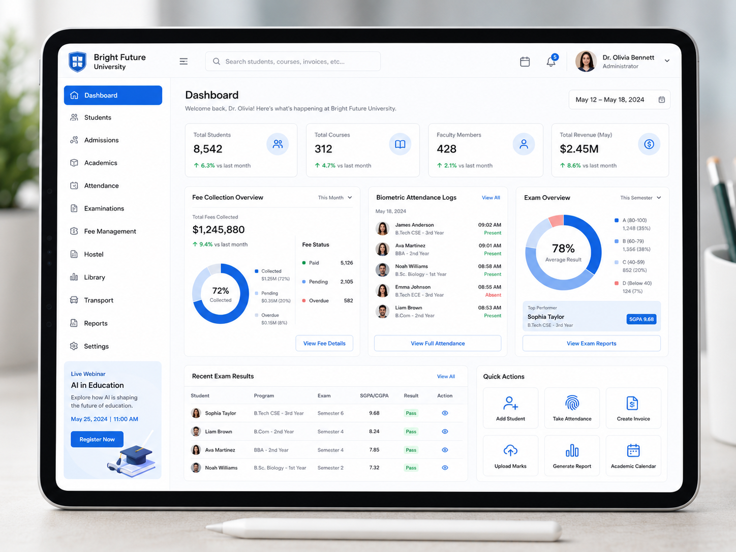Institute Management Screenshot
